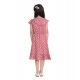 Generic Girl's Polyester Crepe Printed Flutter V-Neck Dress (Pink) Generic Girl's Polyester Crepe Printed Flutter V-Neck Dress (Pink)
