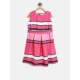 Generic Girl's Satin Striped Sleeveless Round Neck Dress (Pink) Generic Girl's Satin Striped Sleeveless Round Neck Dress (Pink)