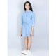 Generic Girl's Denim Solid Long Sleeve Shirt collar Dress (Blue) Generic Girl's Denim Solid Long Sleeve Shirt collar Dress (Blue)