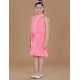 Generic Girl's Polyester Crepe Printed Sleeveless Round Neck Dress (Pink) Generic Girl's Polyester Crepe Printed Sleeveless Round Neck Dress (Pink)