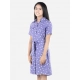 Generic Girl's Polyester Printed Short Sleeve Shirt collar Dress (Lavender) Generic Girl's Polyester Printed Short Sleeve Shirt collar Dress (Lavender)
