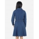 Generic Girl's Denim Solid Long Sleeve Shirt collar Dress (Blue) Generic Girl's Denim Solid Long Sleeve Shirt collar Dress (Blue)