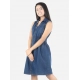 Generic Girl's Denim Solid Sleeveless Shirt collar Dress (Blue) Generic Girl's Denim Solid Sleeveless Shirt collar Dress (Blue)
