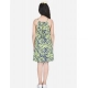 Generic Girl's Polyester Floral Printed Short Sleeve Round Neck Dress (Blue-Yellow) Generic Girl's Polyester Floral Printed Short Sleeve Round Neck Dress (Blue-Yellow)