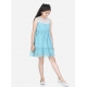 Generic Girl's Polyester Dobby Floral Printed Sleeveless Round Neck Dress (Blue) Generic Girl's Polyester Dobby Floral Printed Sleeveless Round Neck Dress (Blue)