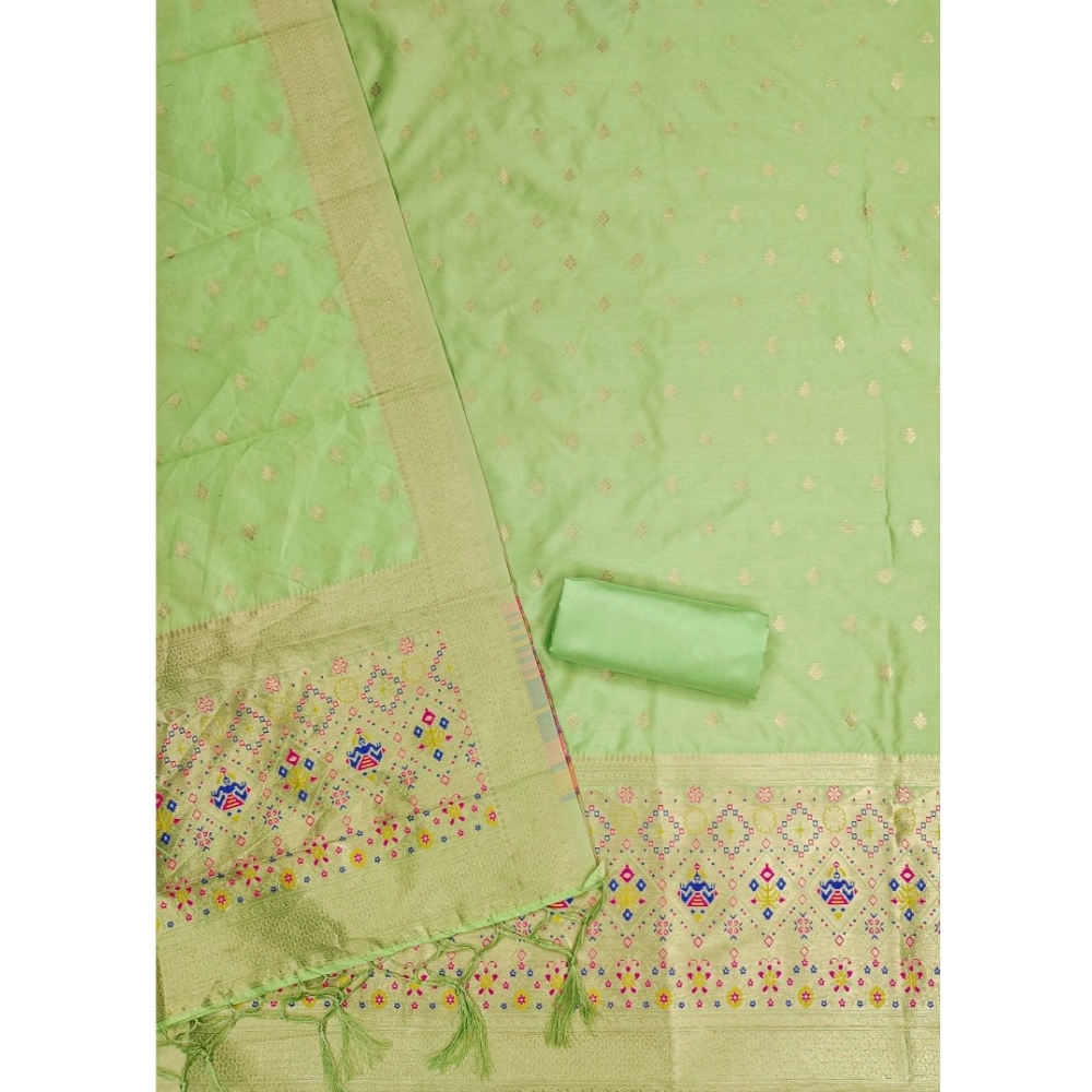 Generic Women's Banarasi Silk Printed Unstitched Salwar Suit Material With Dupatta (Pista, 3Mtrs) Generic Women's Banarasi Silk Printed Unstitched Salwar Suit Material With Dupatta (Pista, 3Mtrs)