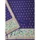 Generic Women's Banarasi Silk Printed Unstitched Salwar Suit Material With Dupatta (Navy Blue, 3Mtrs) Generic Women's Banarasi Silk Printed Unstitched Salwar Suit Material With Dupatta (Navy Blue, 3Mtrs)