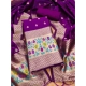 Generic Women's Banarasi Silk Printed Unstitched Salwar Suit Material With Dupatta (Purple, 3Mtrs) Generic Women's Banarasi Silk Printed Unstitched Salwar Suit Material With Dupatta (Purple, 3Mtrs)