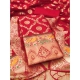 Generic Women's Banarasi Silk Printed Unstitched Salwar Suit Material With Dupatta (Red, 3Mtrs) Generic Women's Banarasi Silk Printed Unstitched Salwar Suit Material With Dupatta (Red, 3Mtrs)