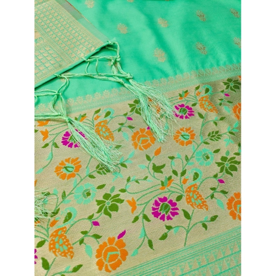 Generic Women's Banarasi Silk Printed Unstitched Salwar Suit Material With Dupatta (Sea Green, 3Mtrs) Generic Women's Banarasi Silk Printed Unstitched Salwar Suit Material With Dupatta (Sea Green, 3Mtrs)