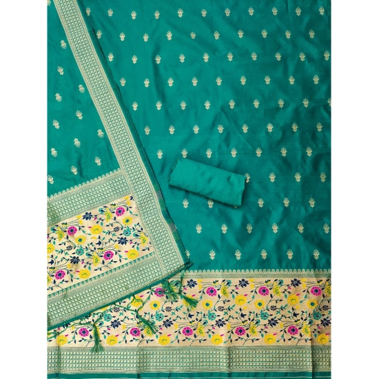 Generic Women's Banarasi Silk Printed Unstitched Salwar Suit Material With Dupatta (Rama, 3Mtrs) Generic Women's Banarasi Silk Printed Unstitched Salwar Suit Material With Dupatta (Rama, 3Mtrs)