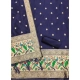 Generic Women's Banarasi Silk Printed Unstitched Salwar Suit Material With Dupatta (Navy Blue, 3Mtrs) Generic Women's Banarasi Silk Printed Unstitched Salwar Suit Material With Dupatta (Navy Blue, 3Mtrs)