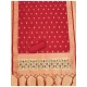 Generic Women's Banarasi Silk Printed Unstitched Salwar Suit Material With Dupatta (Red, 3Mtrs)