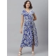 Generic Women's Polyester Floral V-Neck Short Sleeve Dress (Purple-White) Generic Women's Polyester Floral V-Neck Short Sleeve Dress (Purple-White)