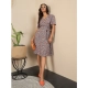 Generic Women's Polyester Moss Floral V-Neck Bell Sleeve Dress (Grey) Generic Women's Polyester Moss Floral V-Neck Bell Sleeve Dress (Grey)
