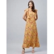 Generic Women's Polyester Floral Round Neck Flutter Dress (Red) Generic Women's Polyester Floral Round Neck Flutter Dress (Red)