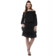 Generic Women's Polyester Moss Solid Off-Shoulder Long Sleeves Dress (Black) Generic Women's Polyester Moss Solid Off-Shoulder Long Sleeves Dress (Black)