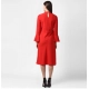 Generic Women's Polyester Ruffled Close Neck Long Sleeves Dress (Red) Generic Women's Polyester Ruffled Close Neck Long Sleeves Dress (Red)
