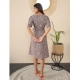 Generic Women's Polyester Moss Floral V-Neck Bell Sleeve Dress (Grey) Generic Women's Polyester Moss Floral V-Neck Bell Sleeve Dress (Grey)