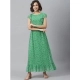 Generic Women's Polyester Floral Round Neck Short Sleeve Dress (Green) Generic Women's Polyester Floral Round Neck Short Sleeve Dress (Green)