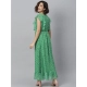 Generic Women's Polyester Floral Round Neck Short Sleeve Dress (Green) Generic Women's Polyester Floral Round Neck Short Sleeve Dress (Green)