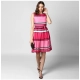 Generic Women's Polyester Striped Close Neck Sleeveless Dress (Pink) Generic Women's Polyester Striped Close Neck Sleeveless Dress (Pink)