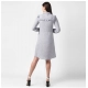 Generic Women's Polyester Floral Collar Neck Long Sleeves Dress (Blue) Generic Women's Polyester Floral Collar Neck Long Sleeves Dress (Blue)