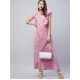 Generic Women's Polyester Floral Round Neck Flutter Dress (Lavender) Generic Women's Polyester Floral Round Neck Flutter Dress (Lavender)