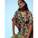 Generic Women's Polyester Moss Printed Round Neck Kaftan Sleeve Dress (Multicolor) Generic Women's Polyester Moss Printed Round Neck Kaftan Sleeve Dress (Multicolor)