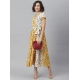 Generic Women's Polyester Floral V-Neck Short Sleeve Dress (Yellow-White) Generic Women's Polyester Floral V-Neck Short Sleeve Dress (Yellow-White)