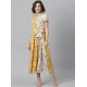 Generic Women's Polyester Floral V-Neck Short Sleeve Dress (Yellow-White) Generic Women's Polyester Floral V-Neck Short Sleeve Dress (Yellow-White)