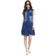 Generic Women's Denim Solid Collar Neck Sleeveless Dress (Blue) Generic Women's Denim Solid Collar Neck Sleeveless Dress (Blue)