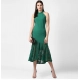 Generic Women's Polyester Asymmetrical Close Neck Sleeveless Dress (Green) Generic Women's Polyester Asymmetrical Close Neck Sleeveless Dress (Green)