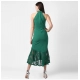 Generic Women's Polyester Asymmetrical Close Neck Sleeveless Dress (Green) Generic Women's Polyester Asymmetrical Close Neck Sleeveless Dress (Green)