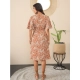 Generic Women's Polyester Moss Floral V-Neck Bell Sleeve Dress (Brown) Generic Women's Polyester Moss Floral V-Neck Bell Sleeve Dress (Brown)
