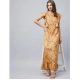 Generic Women's Polyester Floral Round Neck Flutter Dress (Red) Generic Women's Polyester Floral Round Neck Flutter Dress (Red)