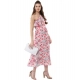 Generic Women's Polyester Crepe Floral One Shoulder One Shoulder Dress (Multicolor)