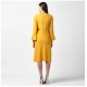 Generic Women's Polyester Ruffled Close Neck Long Sleeves Dress (Yellow) Generic Women's Polyester Ruffled Close Neck Long Sleeves Dress (Yellow)