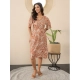 Generic Women's Polyester Moss Floral V-Neck Bell Sleeve Dress (Brown) Generic Women's Polyester Moss Floral V-Neck Bell Sleeve Dress (Brown)