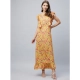 Generic Women's Polyester Floral Round Neck Flutter Dress (Red) Generic Women's Polyester Floral Round Neck Flutter Dress (Red)