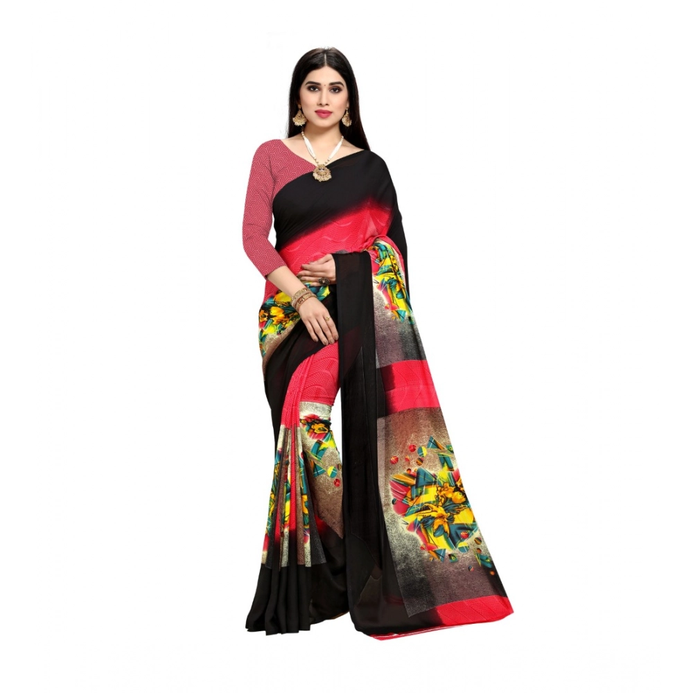 Generic Women's Georgette Printed Saree With Unstitched Blouse 5.5Mtr (Pink) Generic Women's Georgette Printed Saree With Unstitched Blouse 5.5Mtr (Pink)