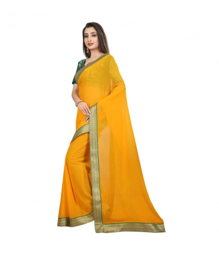 Generic Women's Chiifon Saree Printed Saree With Unstitched Blouse 5.5Mtr (Yellow) Generic Women's Chiifon Saree Printed Saree With Unstitched Blouse 5.5Mtr (Yellow)