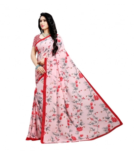 Generic Women's Georgette Printed Saree With Unstitched Blouse 5.5Mtr (Peach) Generic Women's Georgette Printed Saree With Unstitched Blouse 5.5Mtr (Peach)