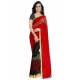 Generic Women's Faux Georgette Printed Saree With Unstitched Blouse 5.5Mtr (Red) Generic Women's Faux Georgette Printed Saree With Unstitched Blouse 5.5Mtr (Red)