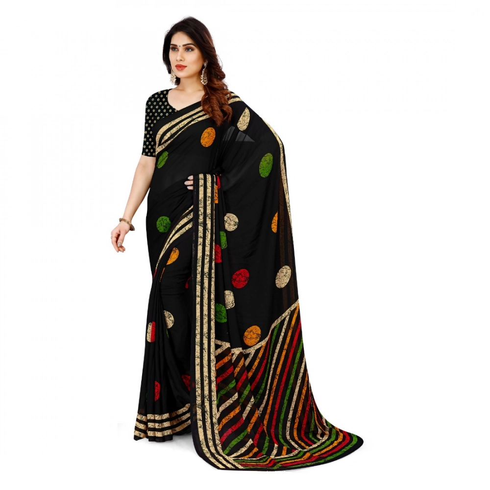 Generic Women's Faux Georgette Printed Saree With Unstitched Blouse 5.5Mtr (Multicolor) Generic Women's Faux Georgette Printed Saree With Unstitched Blouse 5.5Mtr (Multicolor)