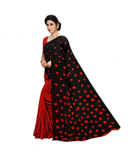Generic Women's Georgette Printed Saree With Unstitched Blouse 5.5Mtr (Red) Generic Women's Georgette Printed Saree With Unstitched Blouse 5.5Mtr (Red)