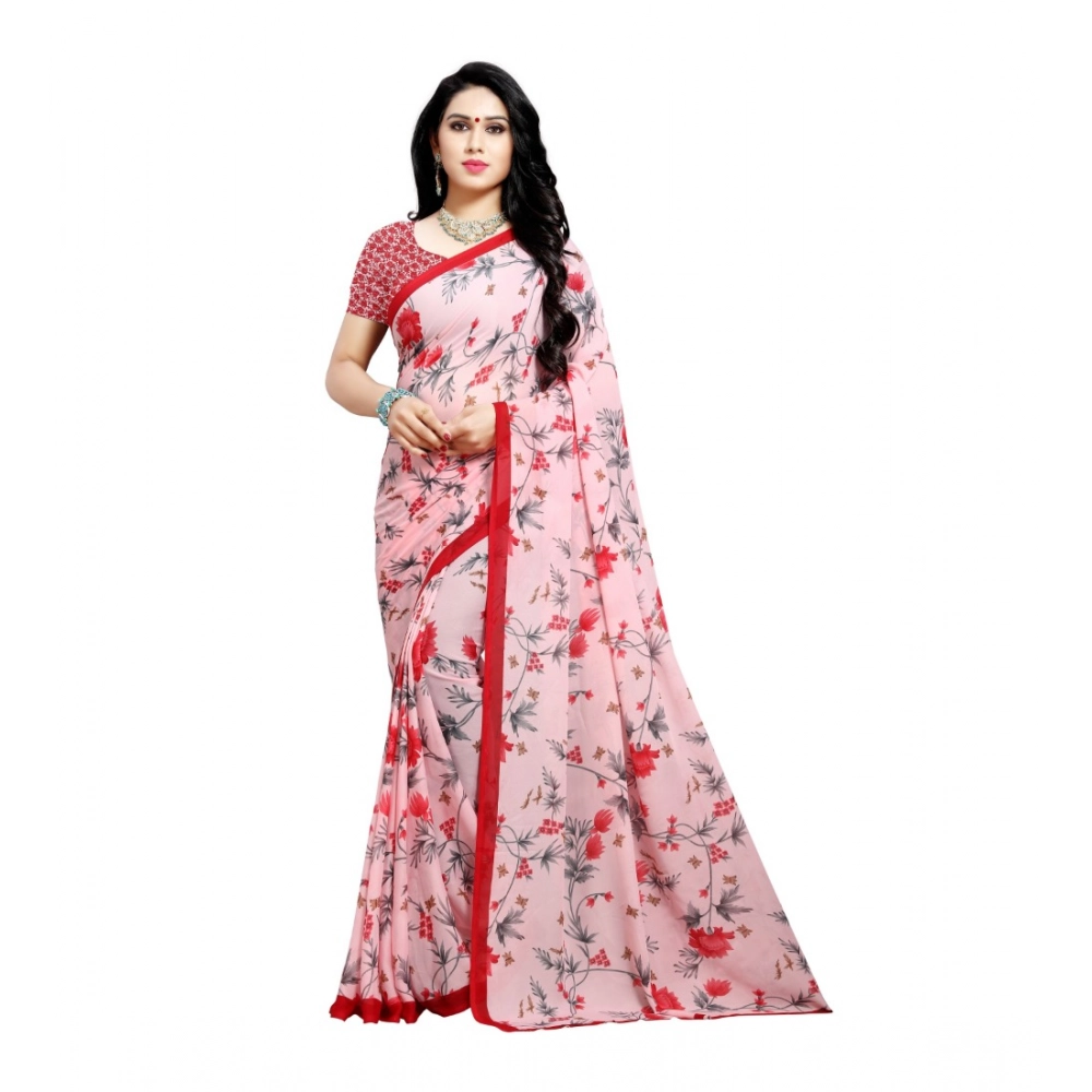 Generic Women's Georgette Printed Saree With Unstitched Blouse 5.5Mtr (Peach) Generic Women's Georgette Printed Saree With Unstitched Blouse 5.5Mtr (Peach)