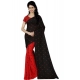Generic Women's Faux Georgette Printed Saree With Unstitched Blouse 5.5Mtr (Red black) Generic Women's Faux Georgette Printed Saree With Unstitched Blouse 5.5Mtr (Red black)