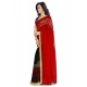 Generic Women's Faux Georgette Printed Saree With Unstitched Blouse 5.5Mtr (Red) Generic Women's Faux Georgette Printed Saree With Unstitched Blouse 5.5Mtr (Red)