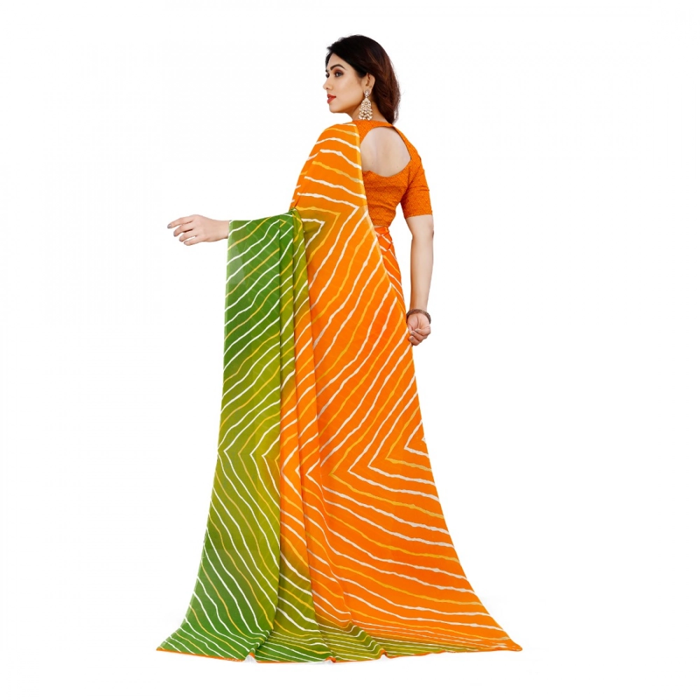 Generic Women's Faux Georgette Printed Saree With Unstitched Blouse 5.5Mtr (Yellow) Generic Women's Faux Georgette Printed Saree With Unstitched Blouse 5.5Mtr (Yellow)